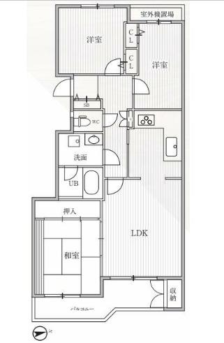 TSGARDEN横浜反町(3LDK/5階)の間取り写真