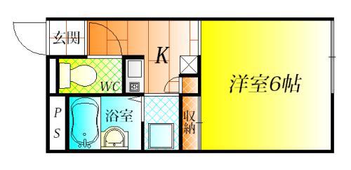 レオパレスシャルマン(1K/1階)の間取り写真