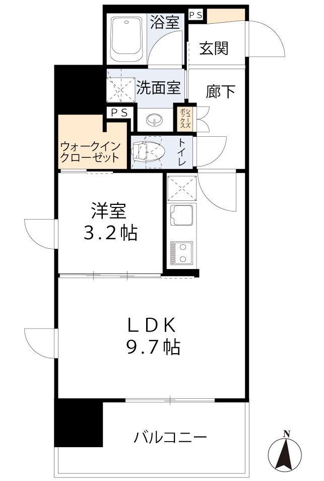 シーズンフラッツ梅田イースト(1K/4階)の間取り写真