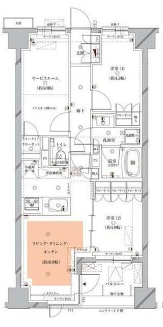 OPUS RESIDENCE MEGURO SENZOKU(2SLDK/2階)の間取り写真