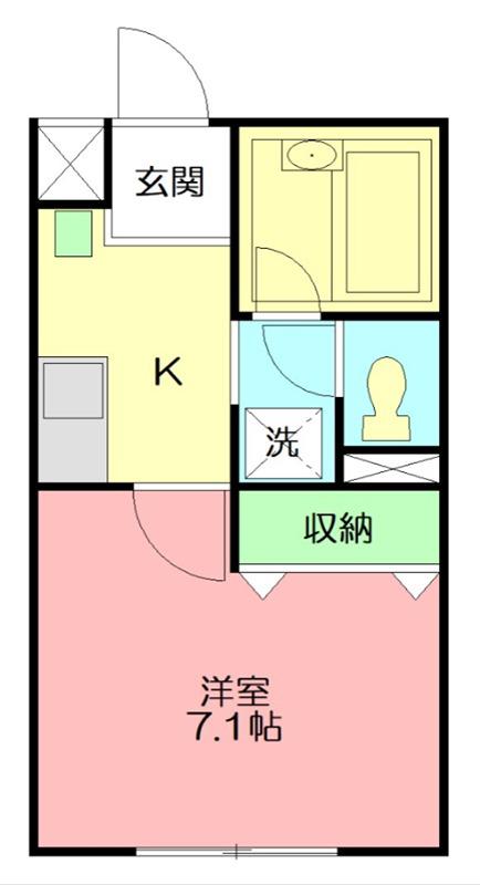 エスポワール(1K/2階)の間取り写真