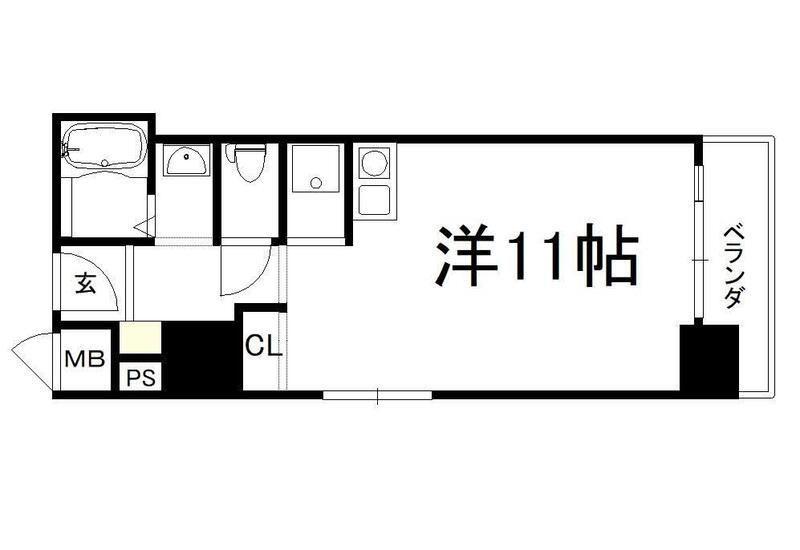 エクセランス梅田西(ワンルーム/10階)の間取り写真