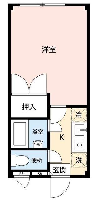 アーバン市川(1K/3階)の間取り写真