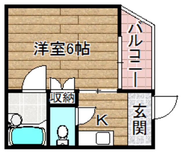 サクラハウスC棟(1K/1階)の間取り写真