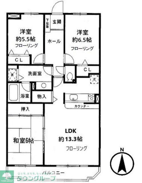 ロイヤルヒルズ高砂(3LDK/4階)の間取り写真