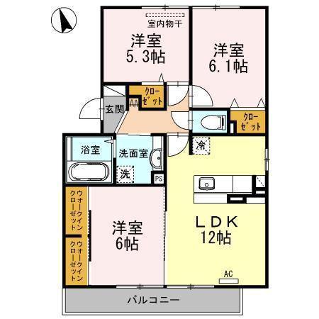 レガロ二目川(3LDK/2階)の間取り写真