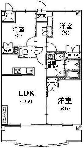 ウエスト・SIDE(3LDK/2階)の間取り写真