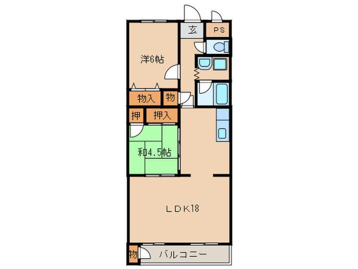 サンモール清水(2LDK/1階)の間取り写真