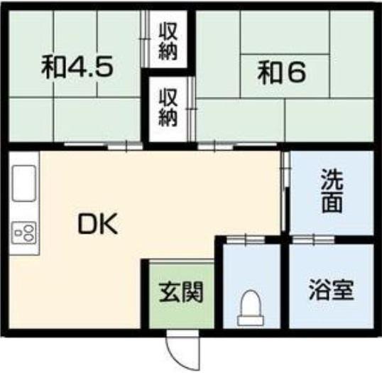 黒田荘(2DK/1階)の間取り写真