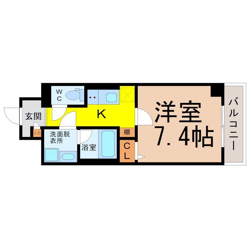シャルマンソワレ名駅(1K/7階)の間取り写真