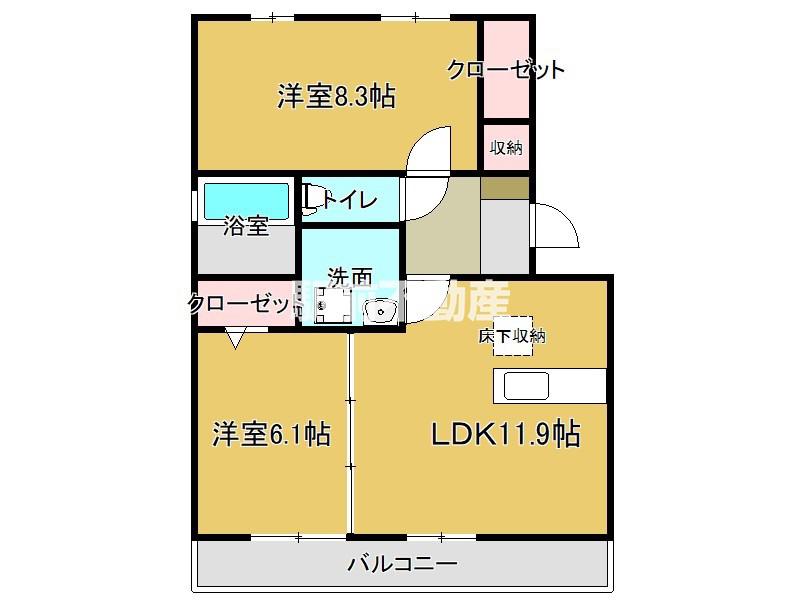 レガーロ夢咲(2LDK/2階)の間取り写真