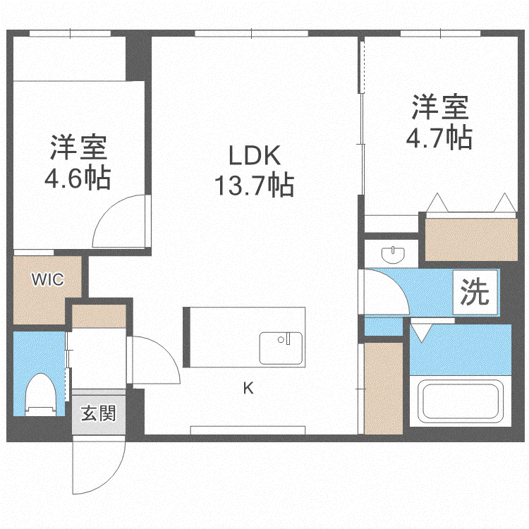 R-FINO 本郷通(2LDK/4階)の間取り写真