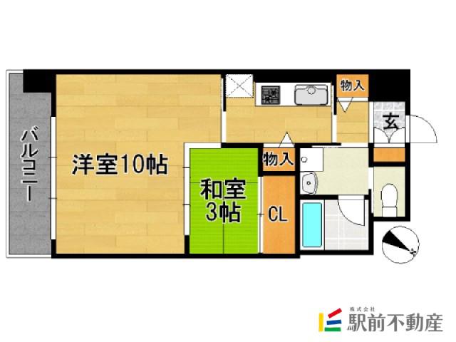 エンクレストベイ天神東(2K/6階)の間取り写真