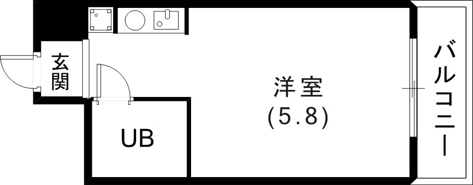 コスモプラザ三宮(ワンルーム/7階)の間取り写真