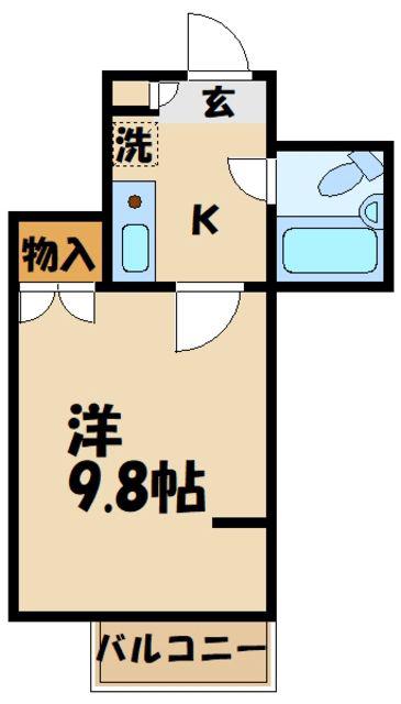 マノアール世田谷(1K/1階)の間取り写真
