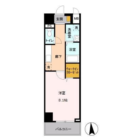 SUN PARK CITY東日暮里(1K/3階)の間取り写真