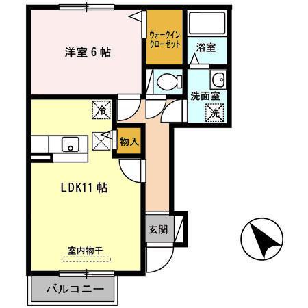 ルビナグランデS-I(1LDK/1階)の間取り写真