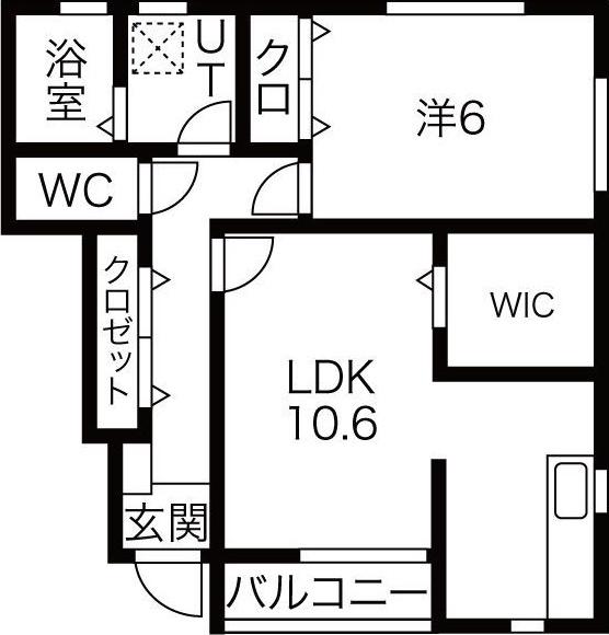 プロヴァンスG棟(1LDK/1階)の間取り写真