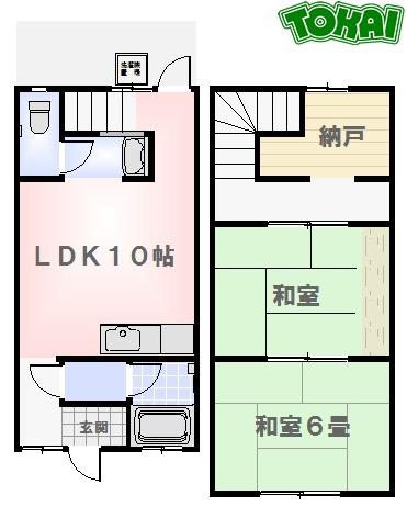 コーポサンライズ(2LDK/1階)の間取り写真