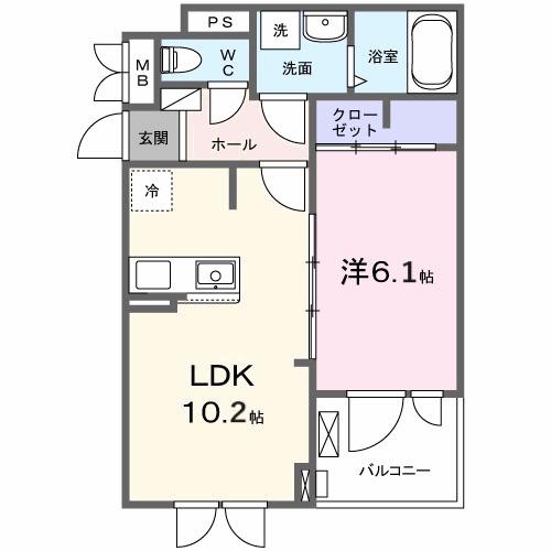 VILLA PURUMIE(1LDK/3階)の間取り写真