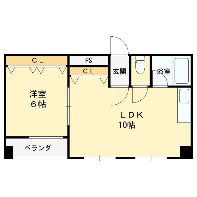 ラパンジール長堀(1LDK/8階)の間取り写真