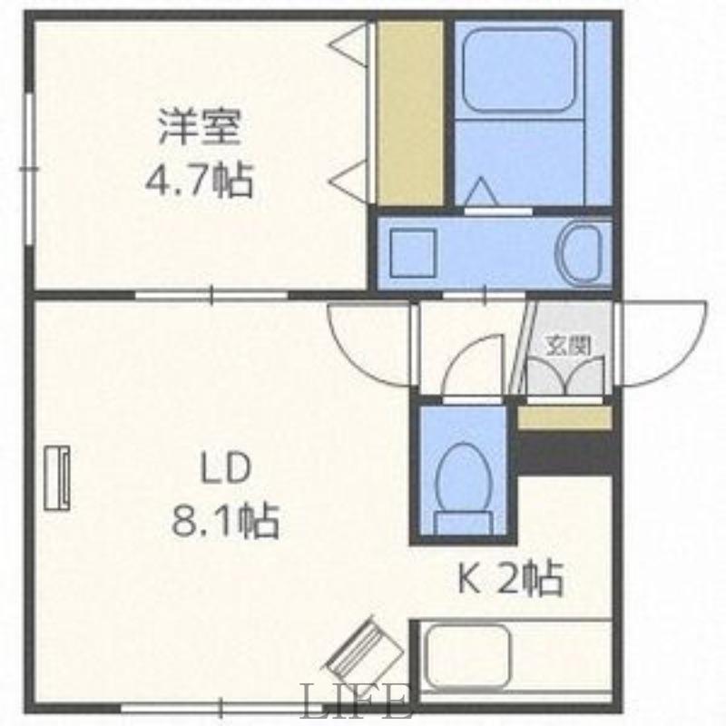 プレナスⅠ(1LDK/4階)の間取り写真