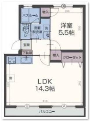 楠の台ハイツ(1LDK/2階)の間取り写真