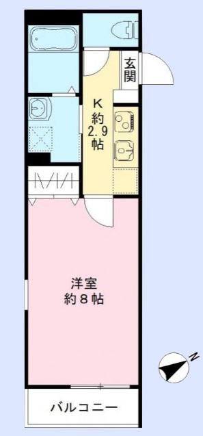 東武東上線 志木駅 徒歩8分 2階建 築16年(1K/1階)の間取り写真