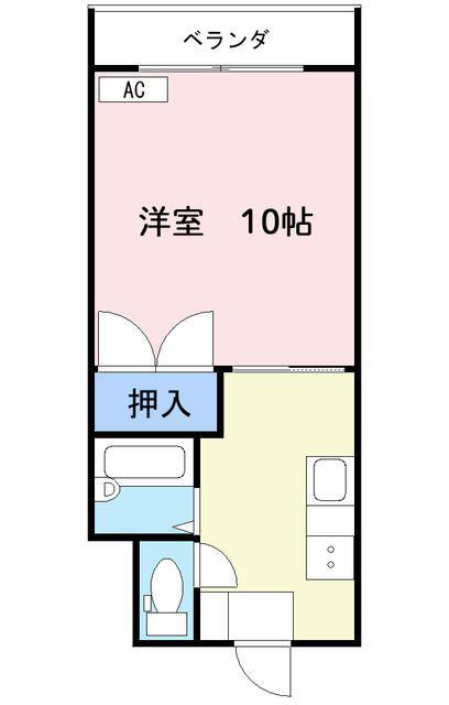 PLAZA布瀬II(1LDK/2階)の間取り写真