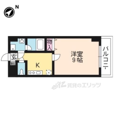 エンゼルプラザイースト1(1K/8階)の間取り写真
