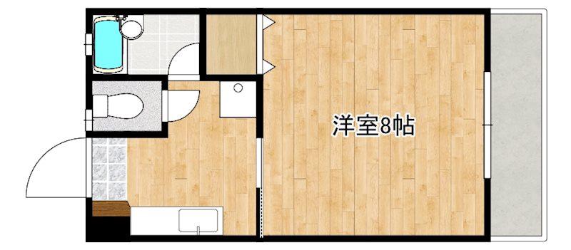 クリスタルハーモニー(1K/3階)の間取り写真