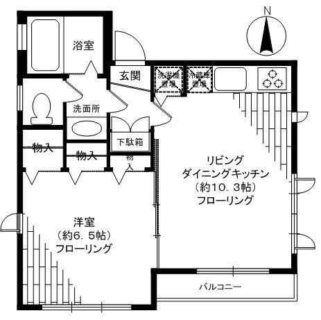 マイセンハイム都立大(1LDK/2階)の間取り写真
