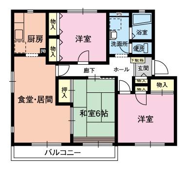 ガーデンハウス南片町(3LDK/1階)の間取り写真