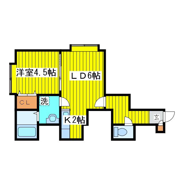 ベリーフィールド(1LDK/3階)の間取り写真