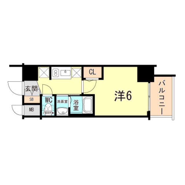 エステムコート神戸湊町(1K/15階)の間取り写真