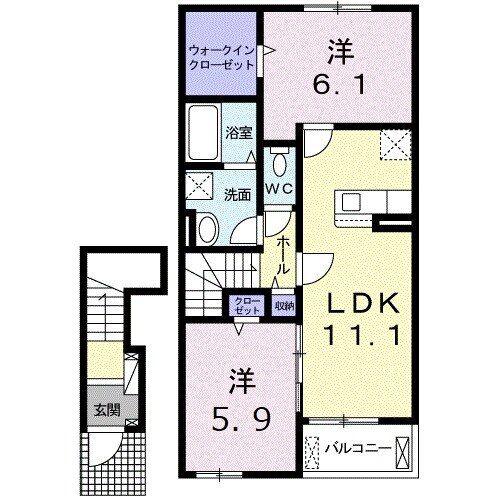 KESHIKI HALU(2LDK/2階)の間取り写真
