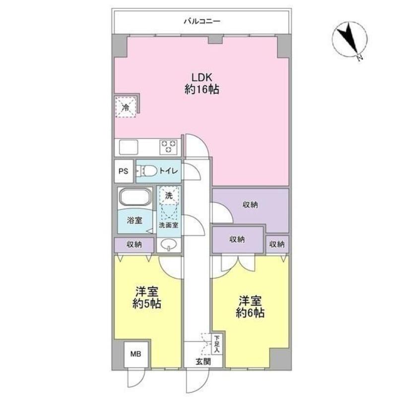 ラ・コスタ壱番館(2LDK/9階)の間取り写真