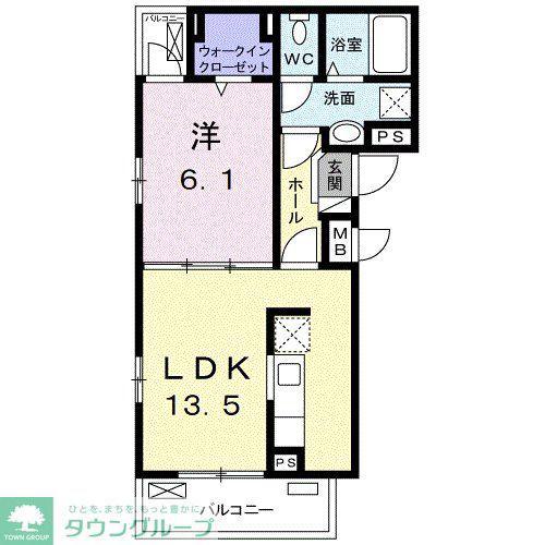 アプリコット(1LDK/2階)の間取り写真