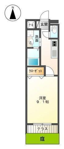 IL MARE AZZURRO(1K/1階)の間取り写真