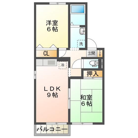 サニーコート(2LDK/2階)の間取り写真