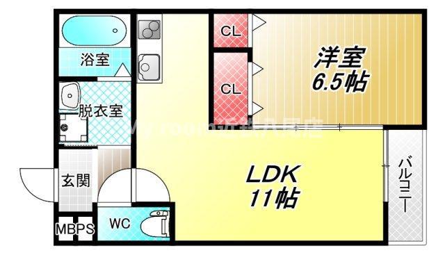 メゾン サンテヴェルデ(1LDK/2階)の間取り写真