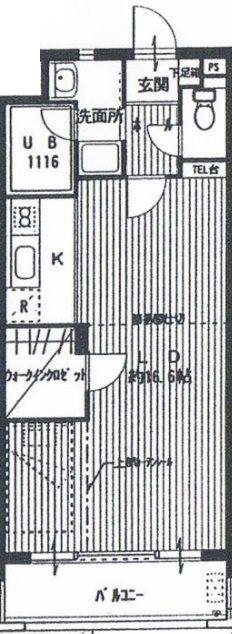 柳町アドレス(1LDK/1階)の間取り写真
