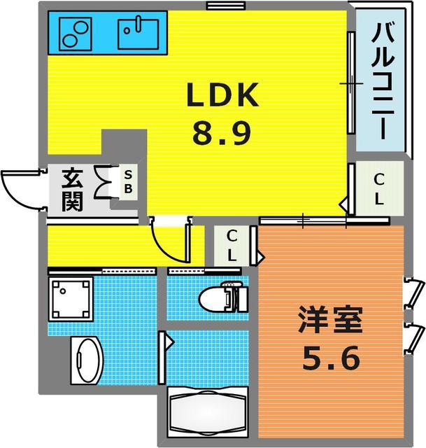ポラリス(1LDK/1階)の間取り写真