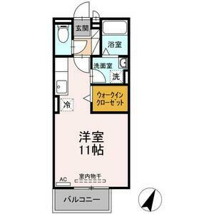 リビングタウンえどばしB(ワンルーム/1階)の間取り写真