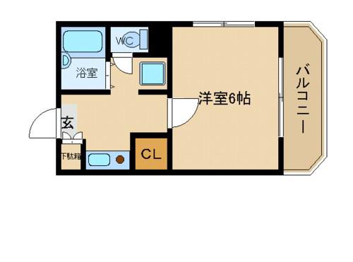 園田ハイツ(1K/1階)の間取り写真