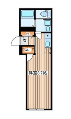REFINA晩翠(ワンルーム/3階)の間取り写真