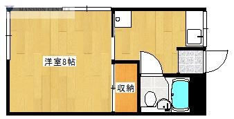 コーポ西大山(1K/2階)の間取り写真