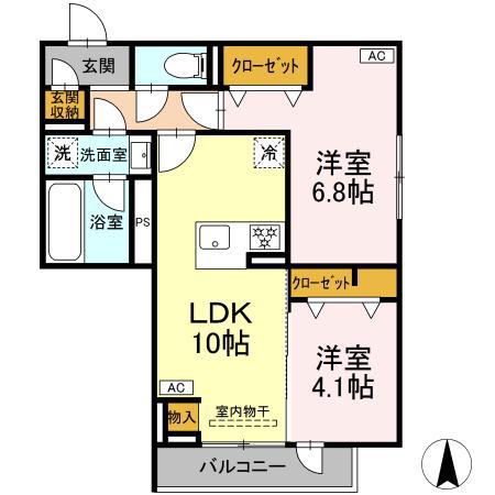 赤堤計画(2LDK/3階)の間取り写真