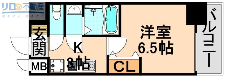 北本町1丁目PJ(1K/3階)の間取り写真