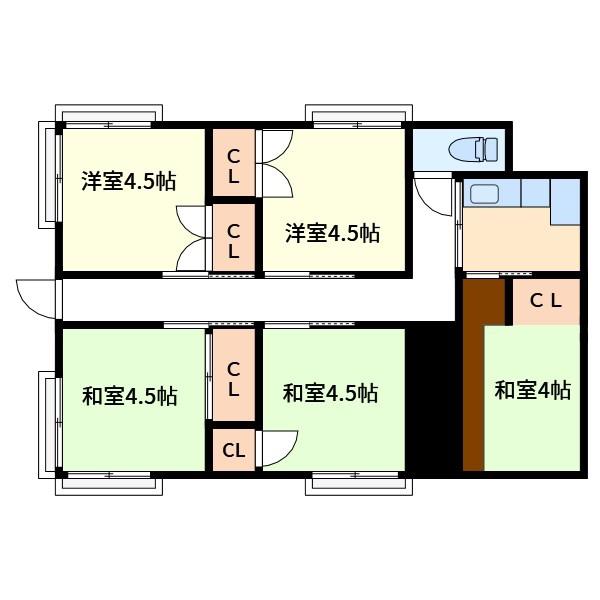 高田荘(4K/2階)の間取り写真